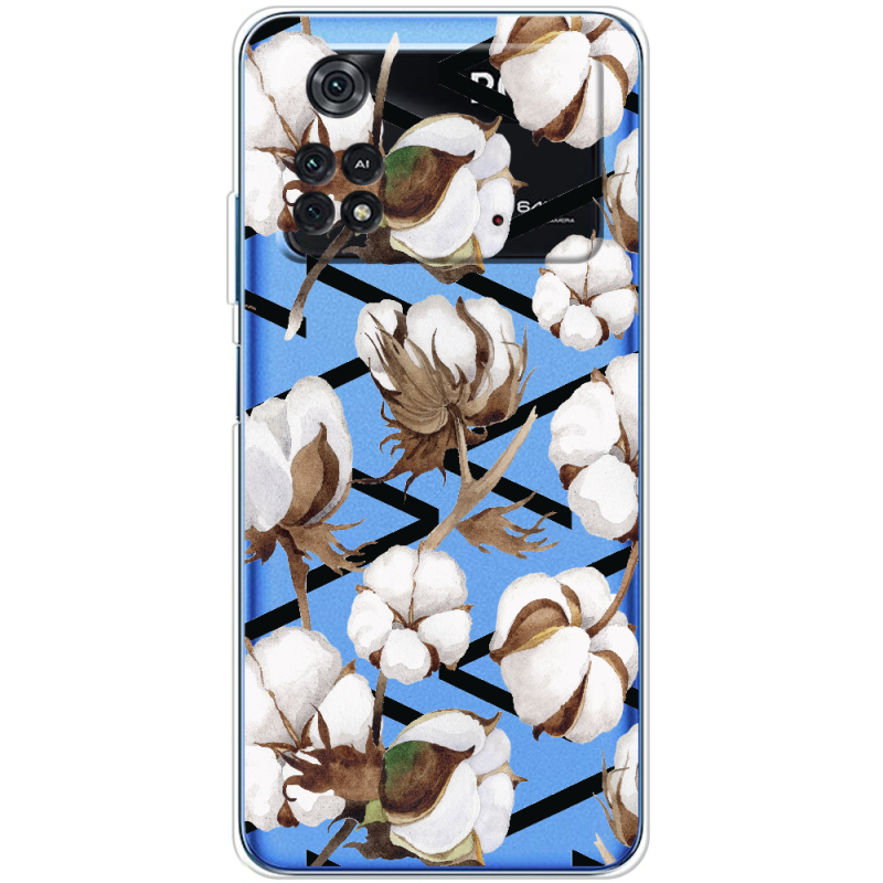 Прозрачный чехол BoxFace Xiaomi Poco M4 Pro 4G Cotton flowers