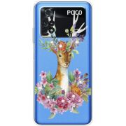 Чехол со стразами BoxFace Xiaomi Poco M4 Pro 4G Deer with flowers