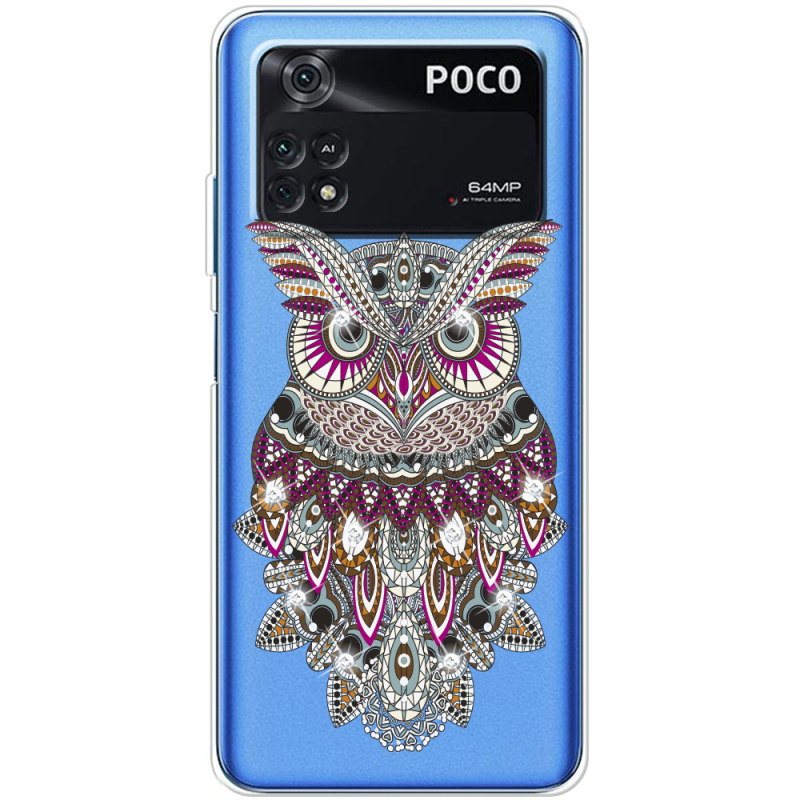 Чехол со стразами BoxFace Xiaomi Poco M4 Pro 4G Owl