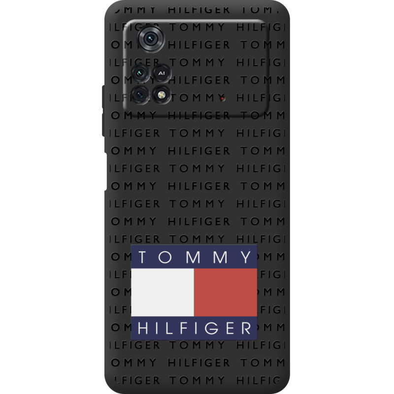 Черный чехол BoxFace Poco M4 Pro 4G Tommy Print