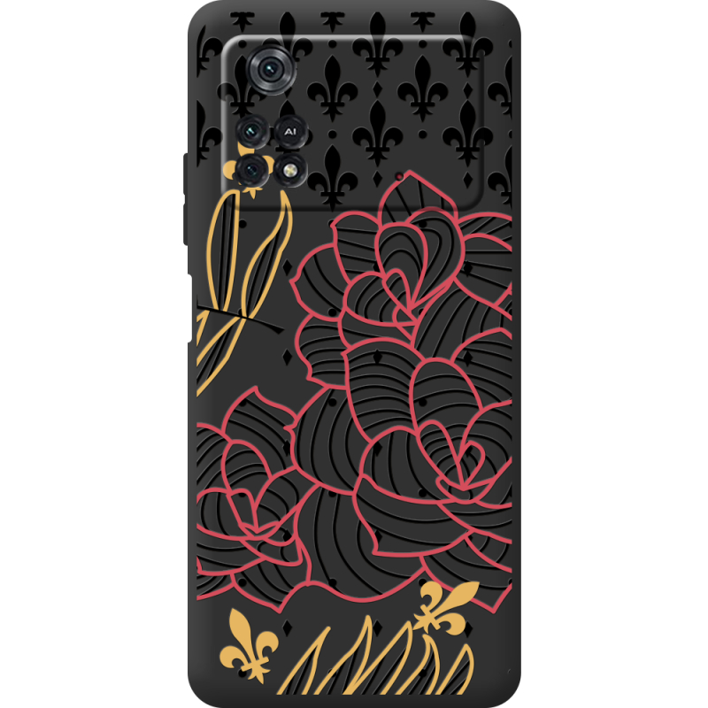 Черный чехол BoxFace Poco M4 Pro 4G FranceFlowers