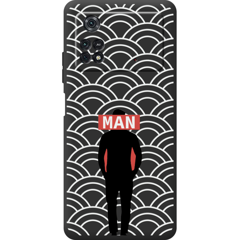 Черный чехол BoxFace Poco M4 Pro 4G Man Pattern