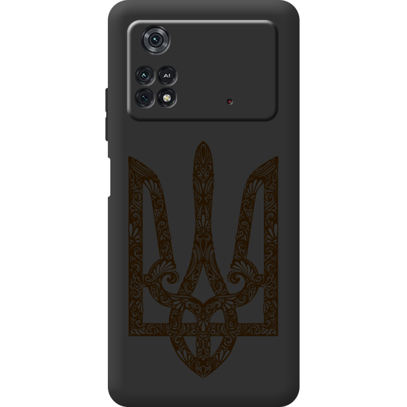 Черный чехол BoxFace Poco M4 Pro 4G Ukrainian Trident