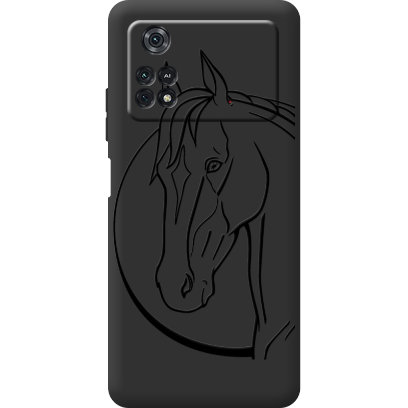 Черный чехол BoxFace Poco M4 Pro 4G Horse