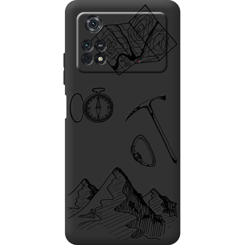 Черный чехол BoxFace Poco M4 Pro 4G Mountains