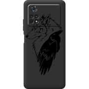 Черный чехол BoxFace Poco M4 Pro 4G Wolf and Raven