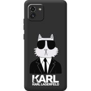 Черный чехол BoxFace Samsung Galaxy A03 (A035) Cat in Black