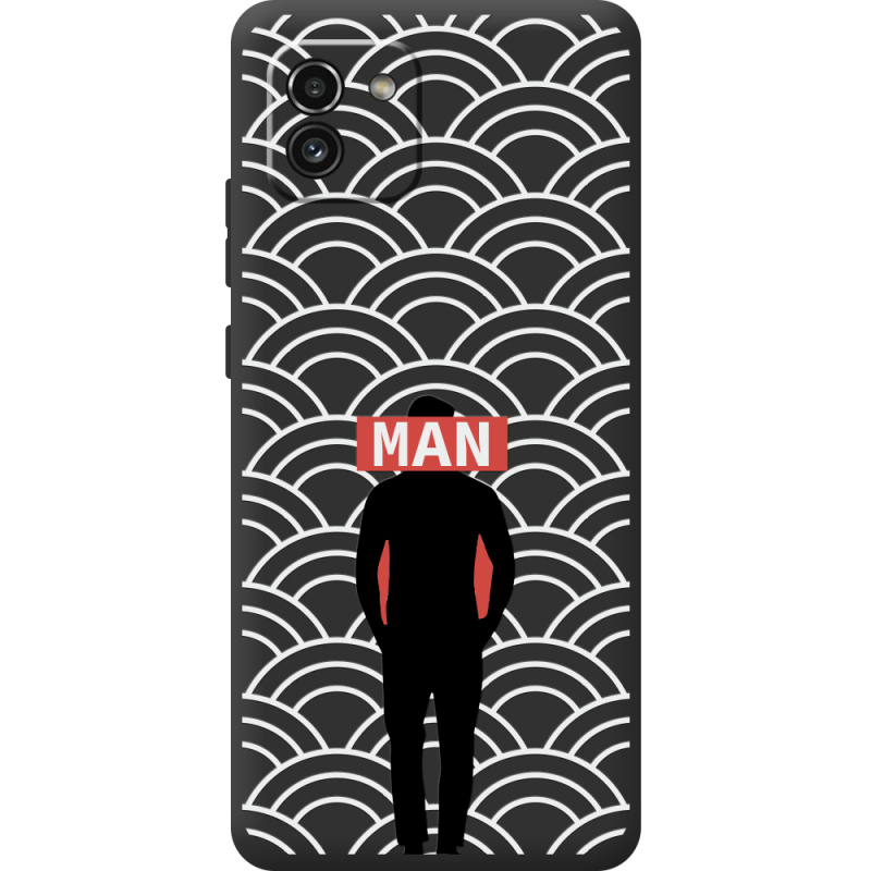 Черный чехол BoxFace Samsung Galaxy A03 (A035) Man Pattern