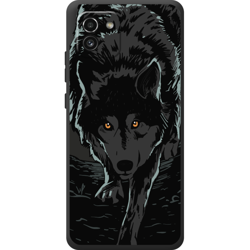 Черный чехол BoxFace Samsung Galaxy A03 (A035) Wolf