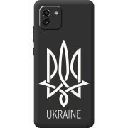 Черный чехол BoxFace Samsung Galaxy A03 (A035) Тризуб монограмма ukraine