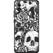 Черный чехол BoxFace Samsung Galaxy A03 (A035) Skull and Roses