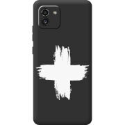 Черный чехол BoxFace Samsung Galaxy A03 (A035) Білий хрест ЗСУ