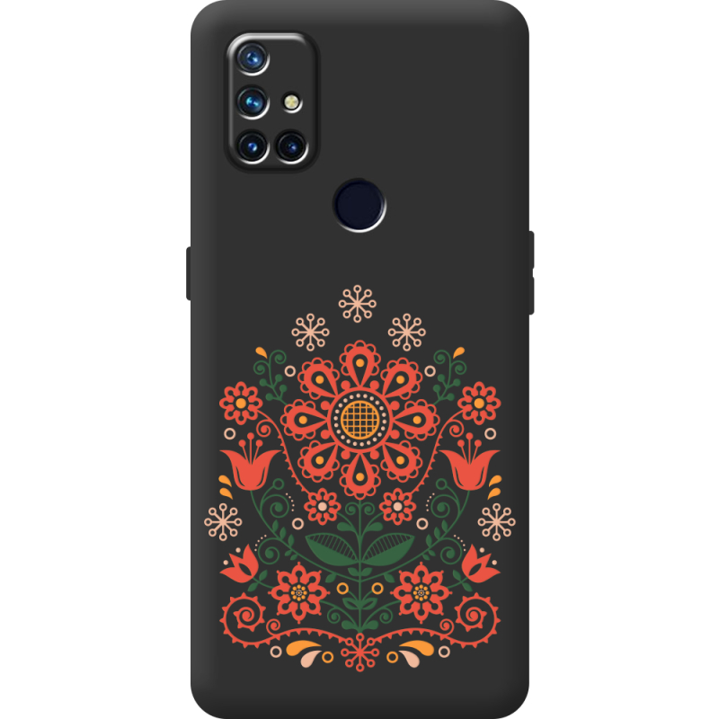 Черный чехол BoxFace OnePlus Nord N10 Ukrainian Ornament