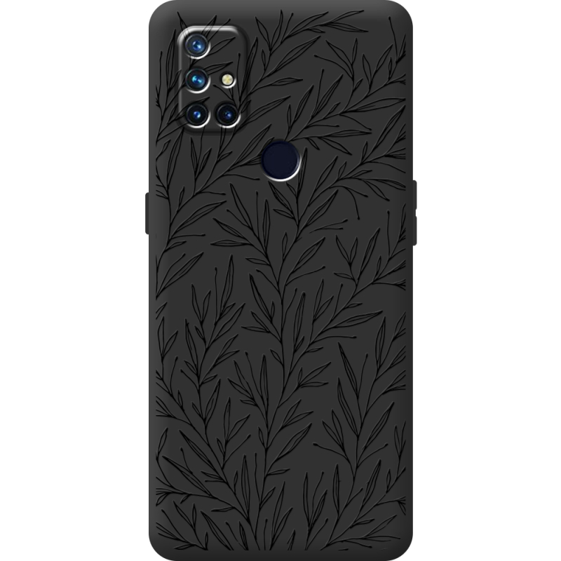 Черный чехол BoxFace OnePlus Nord N10 Leaves