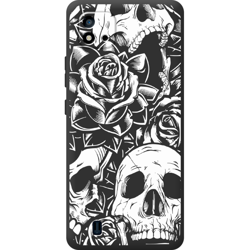 Черный чехол BoxFace Realme C11 2021 Skull and Roses