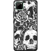 Черный чехол BoxFace Realme C11 Skull and Roses