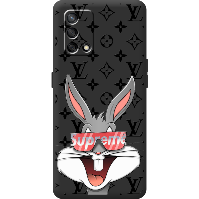 Черный чехол BoxFace OPPO A74 looney bunny