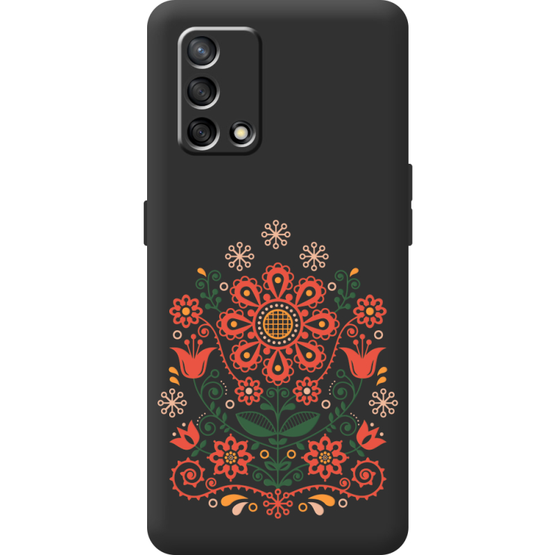 Черный чехол BoxFace OPPO A74 Ukrainian Ornament