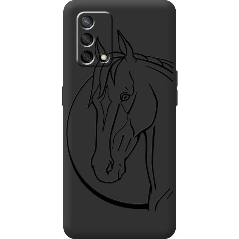 Черный чехол BoxFace OPPO A74 Horse