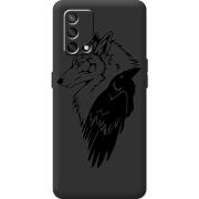 Черный чехол BoxFace OPPO A74 Wolf and Raven