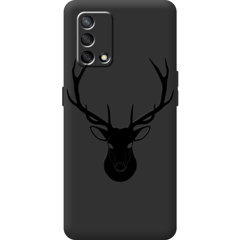 Черный чехол BoxFace OPPO A74 Deer