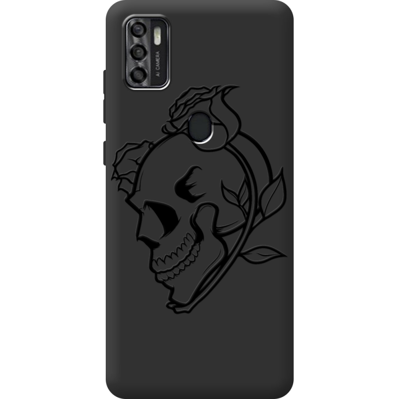 Черный чехол BoxFace ZTE Blade A7S 2020 Skull and Roses