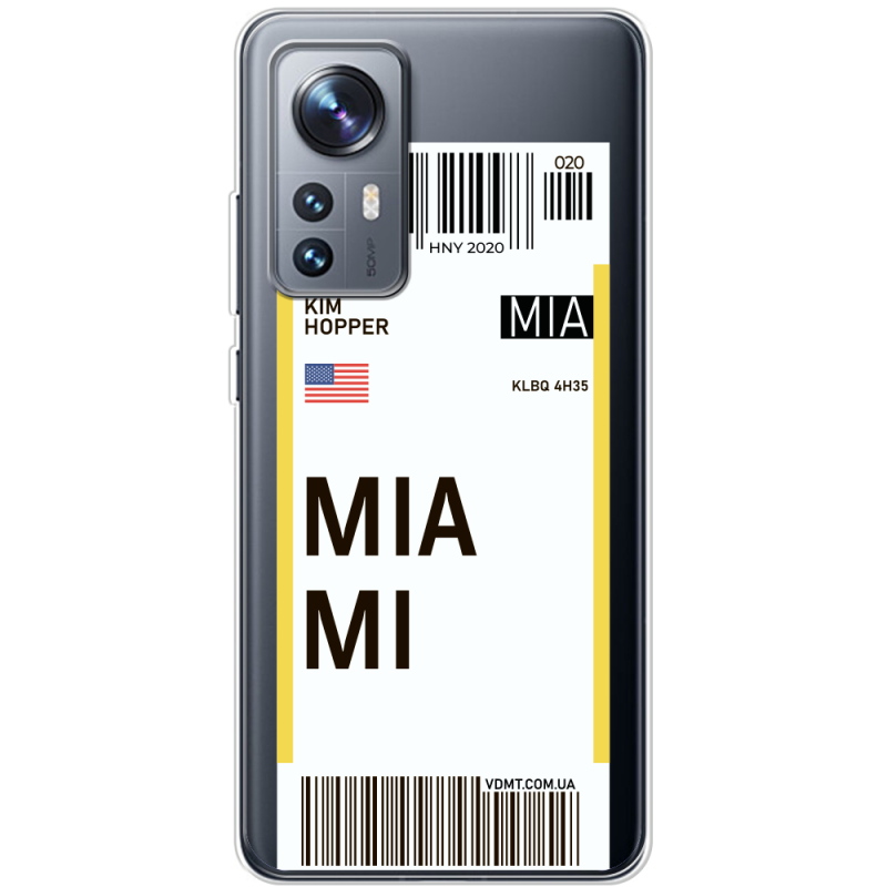 Прозрачный чехол BoxFace Xiaomi 12 / 12X Ticket Miami