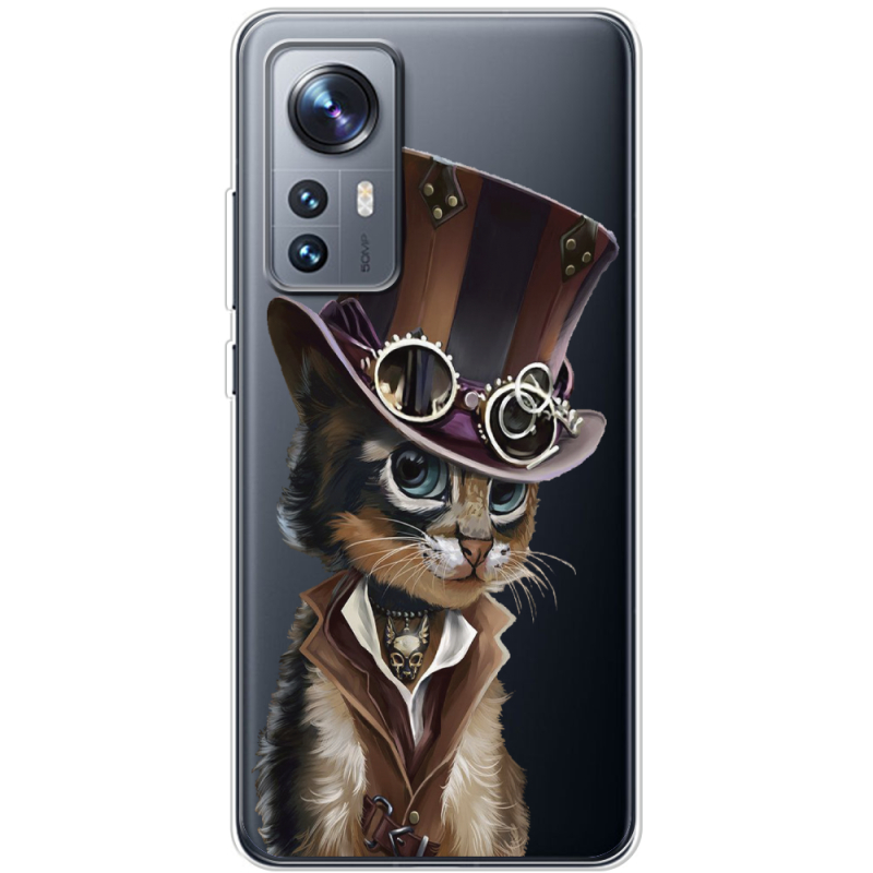 Прозрачный чехол BoxFace Xiaomi 12 / 12X Steampunk Cat