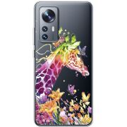 Прозрачный чехол BoxFace Xiaomi 12 / 12X Colorful Giraffe