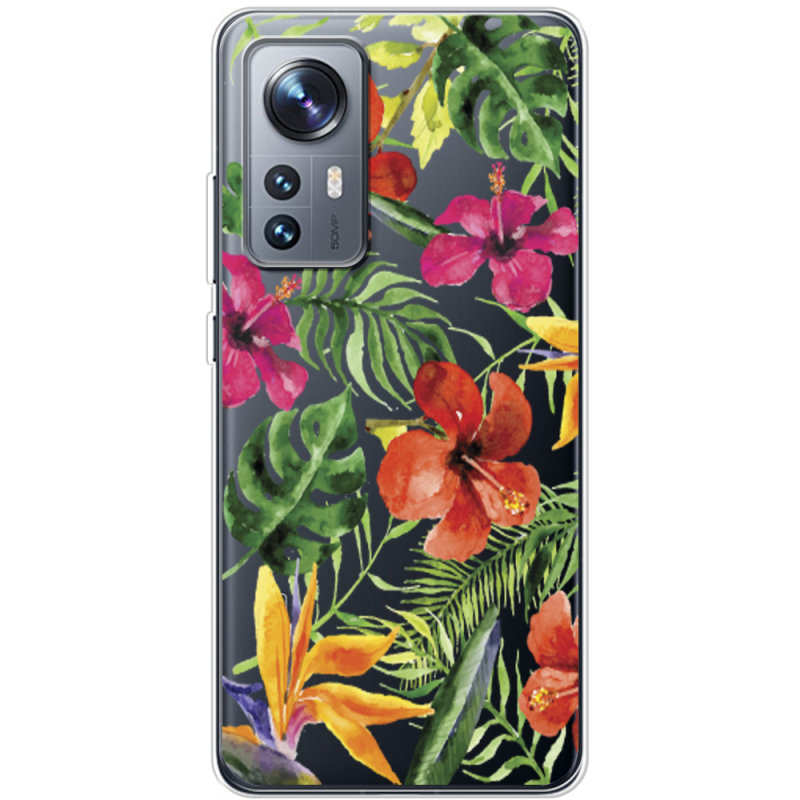 Прозрачный чехол BoxFace Xiaomi 12 / 12X Tropical Flowers