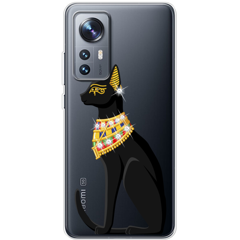 Чехол BoxFace со стразами Xiaomi 12 / 12X Egipet Cat