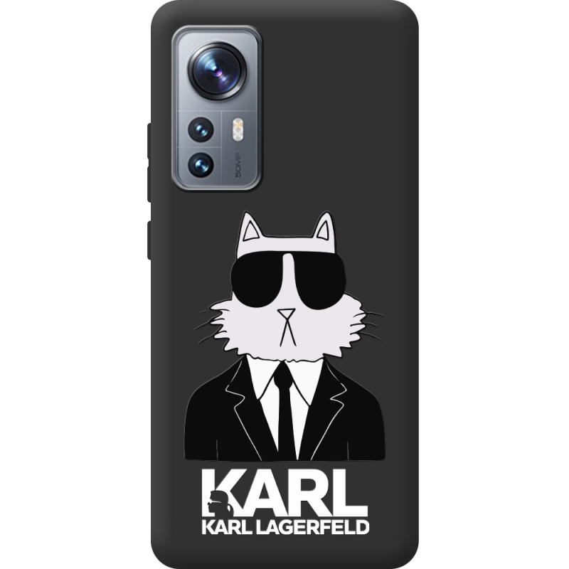 Черный чехол BoxFace Xiaomi 12 / 12X Cat in Black