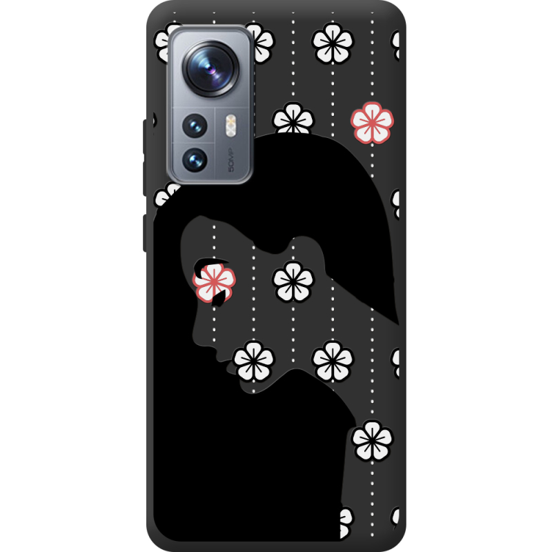 Черный чехол BoxFace Xiaomi 12 / 12X Flower Hair