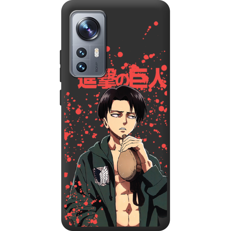 Черный чехол BoxFace Xiaomi 12 / 12X Атака Титанов Леви