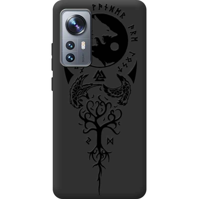 Черный чехол BoxFace Xiaomi 12 / 12X Hugin and Munin