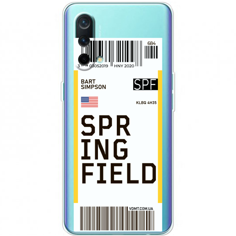 Прозрачный чехол BoxFace OnePlus Nord CE 5G Ticket Springfield