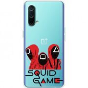 Прозрачный чехол BoxFace OnePlus Nord CE 5G siquid game люди в красном