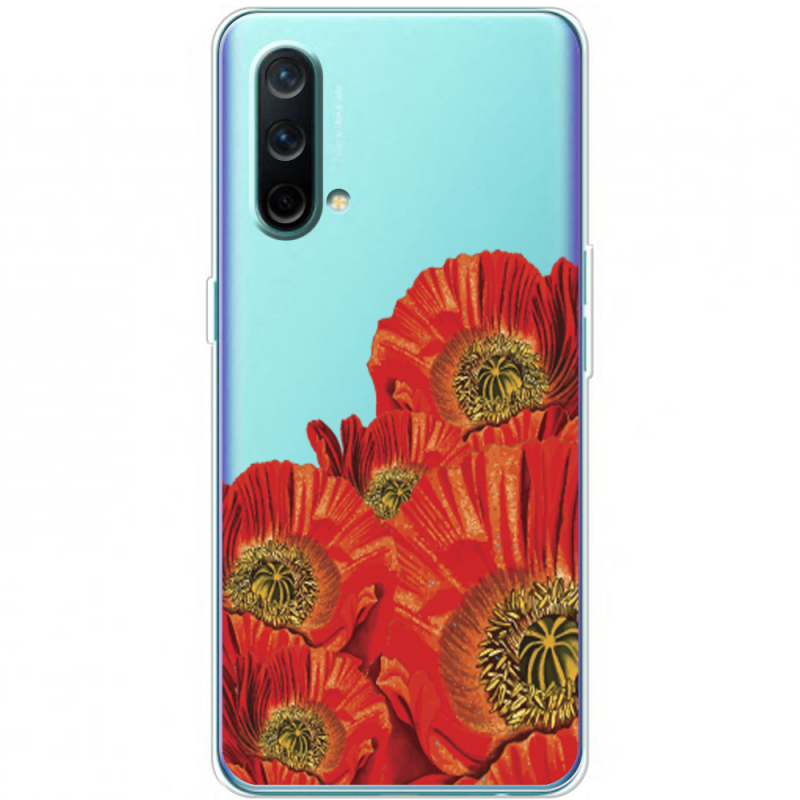 Прозрачный чехол BoxFace OnePlus Nord CE 5G Red Poppies