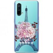 Чехол со стразами OnePlus Nord CE 5G Eiffel Tower