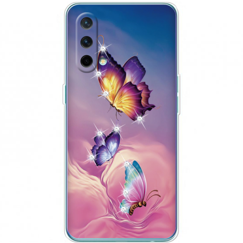 Чехол со стразами OnePlus Nord CE 5G Butterflies