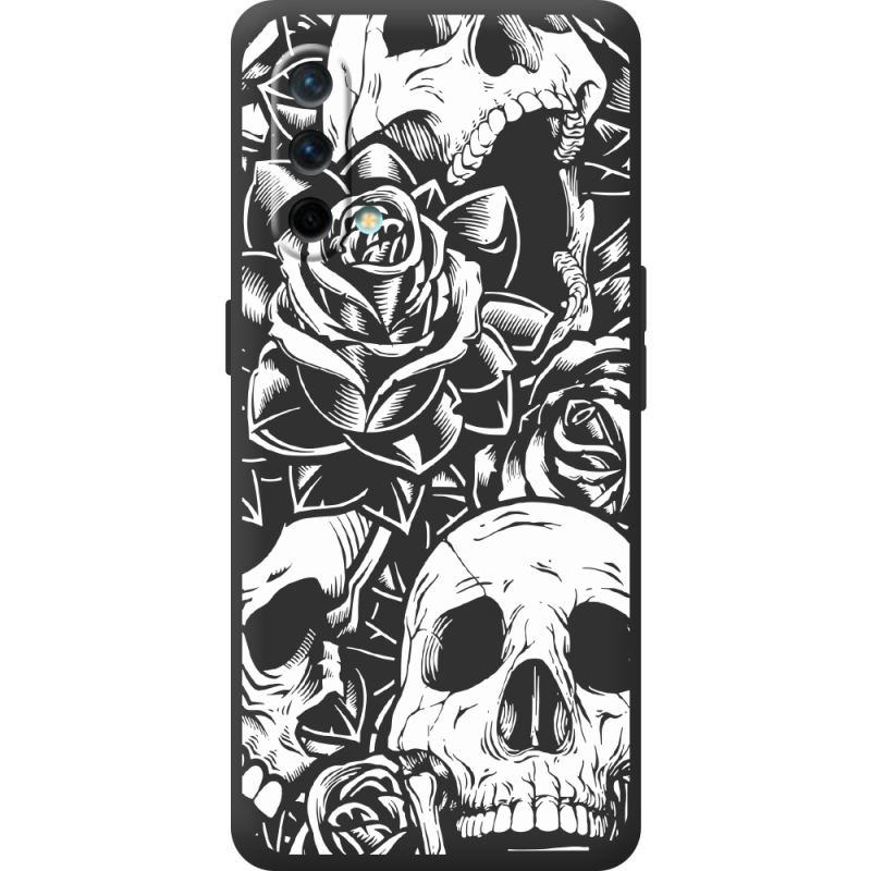 Черный чехол BoxFace OnePlus Nord CE 5G Skull and Roses