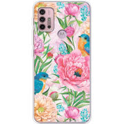 Чехол BoxFace Motorola G10 Birds in Flowers