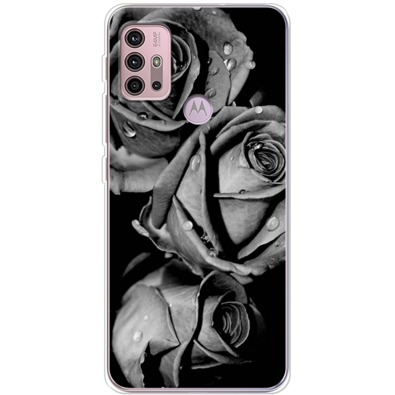 Чехол BoxFace Motorola G10 Black and White Roses
