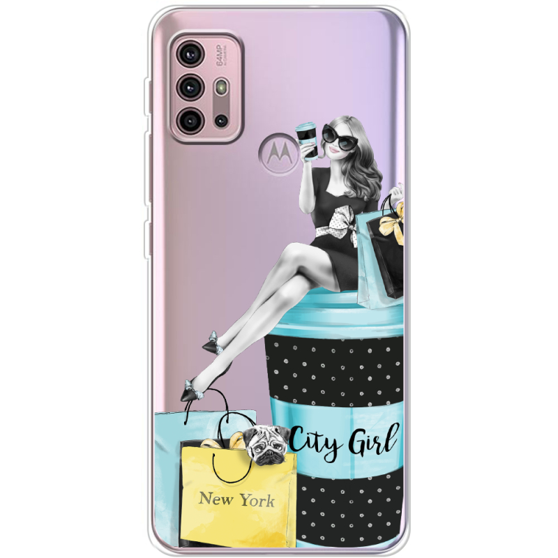 Прозрачный чехол BoxFace Motorola G10 City Girl