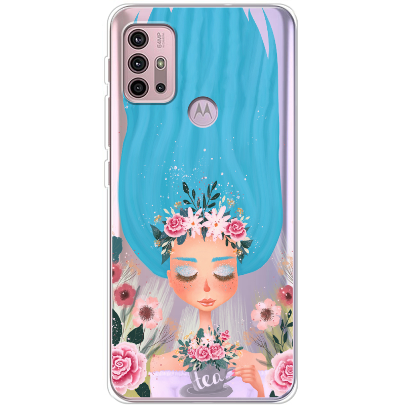 Прозрачный чехол BoxFace Motorola G10 Blue Hair