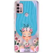 Прозрачный чехол BoxFace Motorola G10 Blue Hair