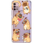 Прозрачный чехол BoxFace Motorola G10 с 3D-глазками Pug