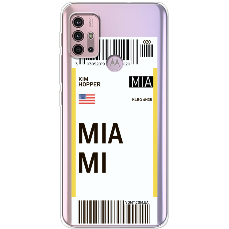 Прозрачный чехол BoxFace Motorola G10 Ticket Miami