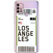 Прозрачный чехол BoxFace Motorola G10 Ticket Los Angeles