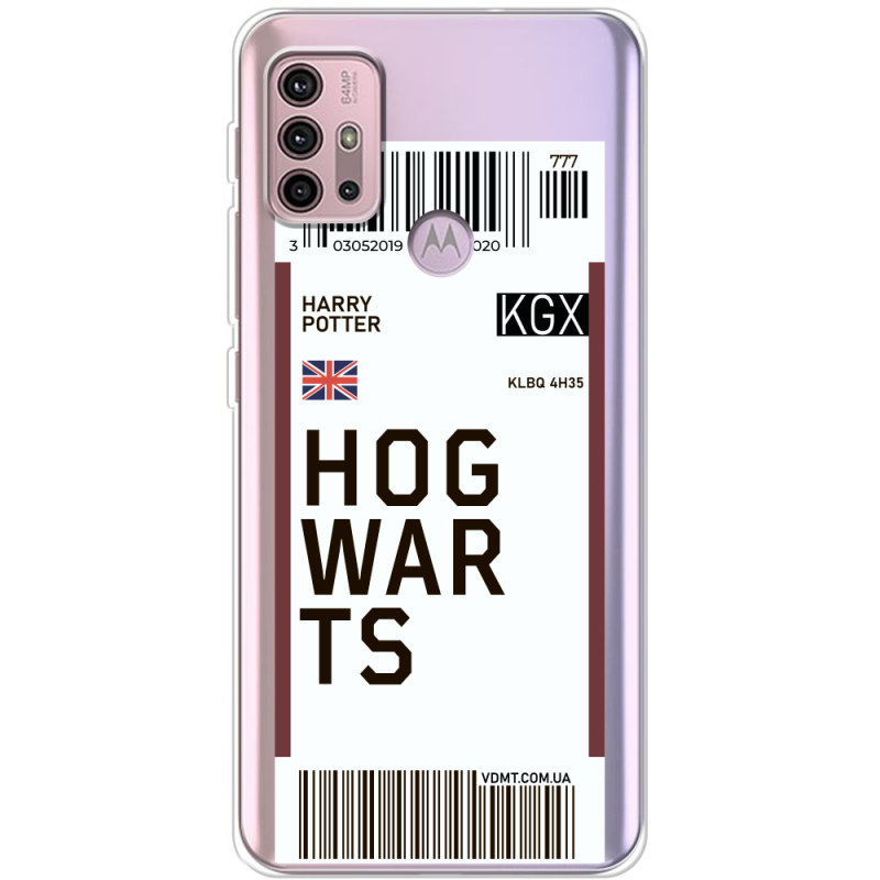 Прозрачный чехол BoxFace Motorola G10 Ticket Hogwarts